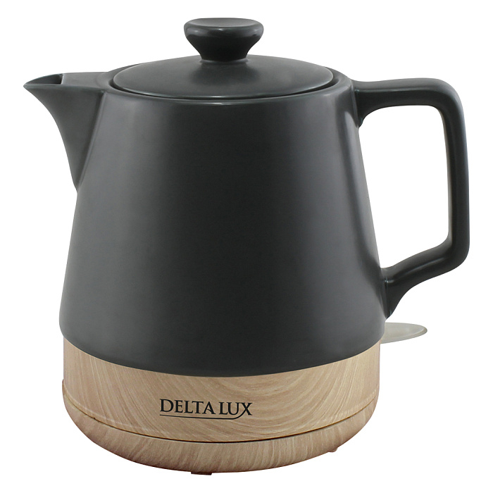 Электрочайник Delta LUX DE-1014 фарфор черн 1,0л
