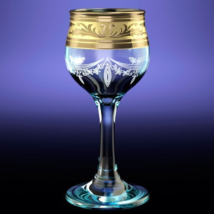 Набор 6 рюмок "Тулип" с рисунком "Русский узор" GE09-164