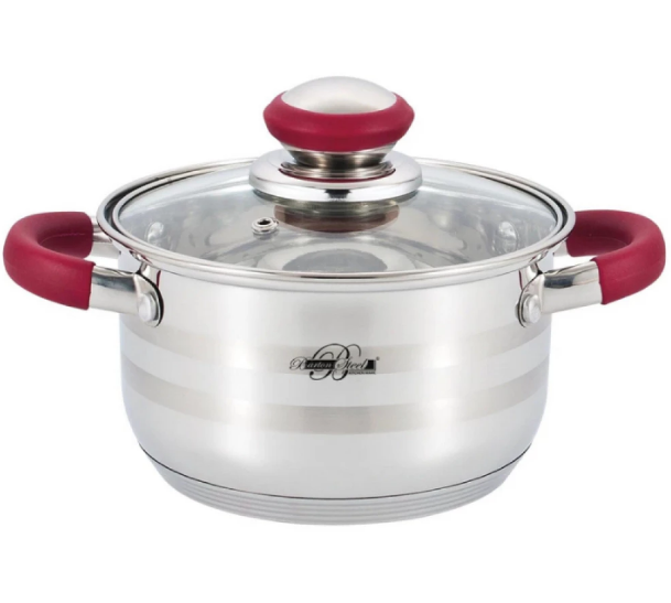 Кастрюля "Barton Steel" BS 2800-22 red 4,5л.