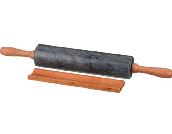 Скалка Agness мраморная с деревянными ручками длина=46 см диаметр=6 см 925-109