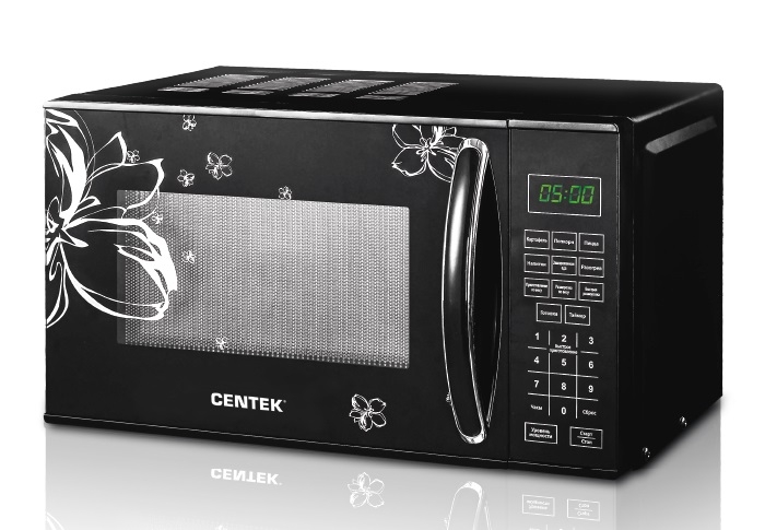 Микроволновая печь Centek CT-1579 (черный, ЦВЕТЫ)