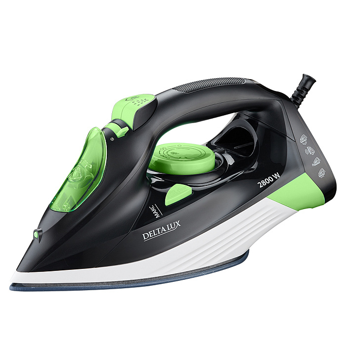 Утюг Delta LUX DE-3002 черный с зеленым