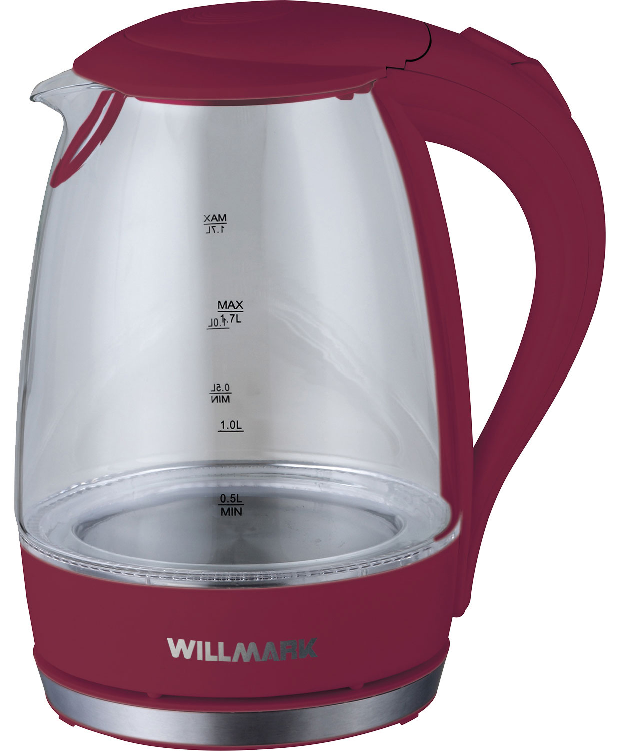 Электрочайник Willmark WEK-1708G бордовый