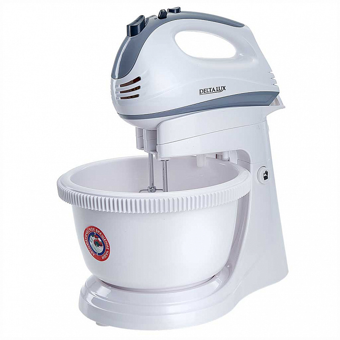 Миксер Delta LUX DE-7901C белый с серым