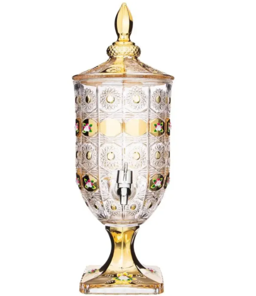 Диспенсер для напитков лимонадница Gold Glass 2.6 л 16*16 см высота=44.5 см – Lefard