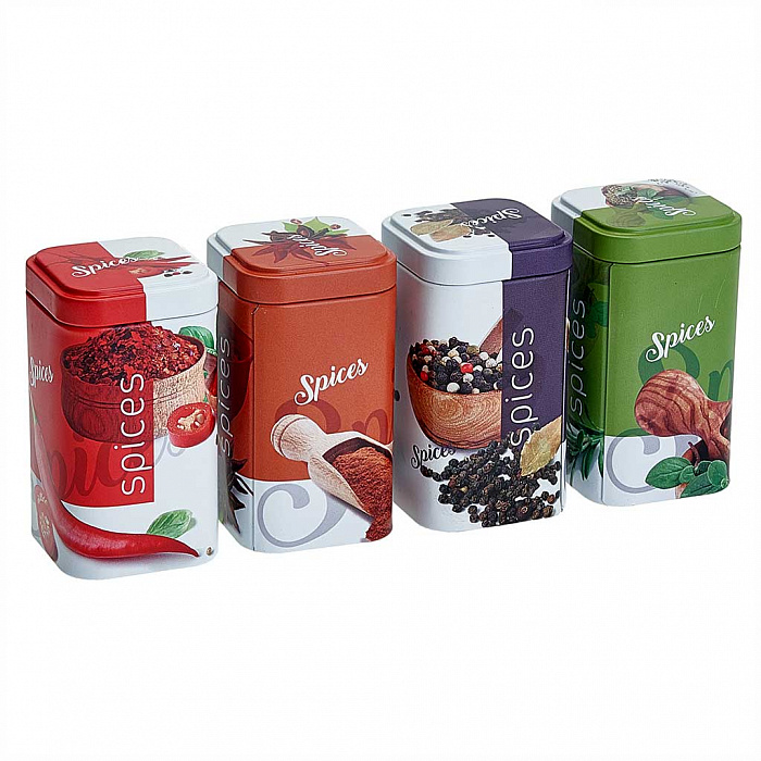 Банка жестяная "Сканди" 4 штуки по 0,24л П50*50h80v024-01914