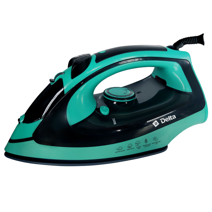 Утюг DELTA LUX DL-416 черный с зеленым