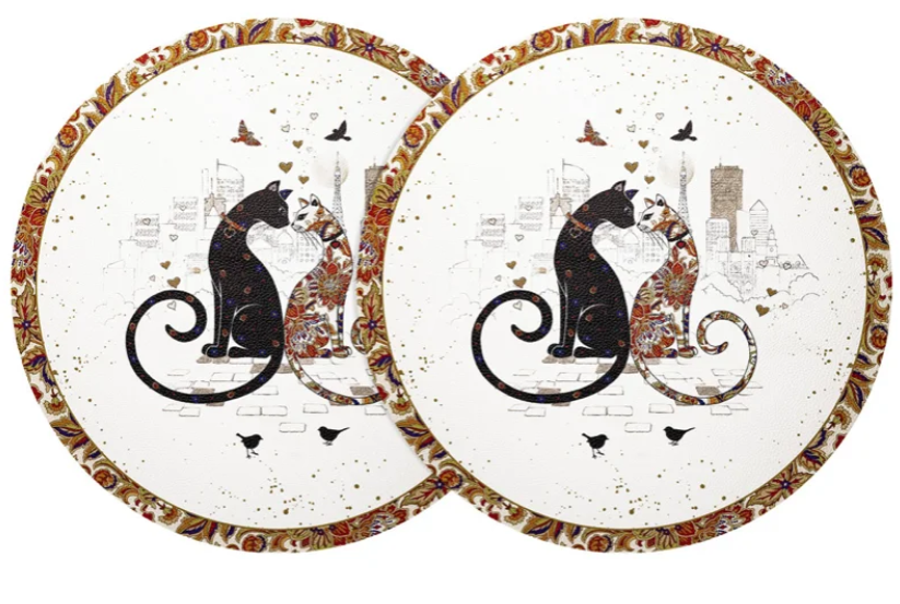 Набор Подстановочных Салфеток Парижские Коты Из 2 Шт., Диаметр=38 См 771-146