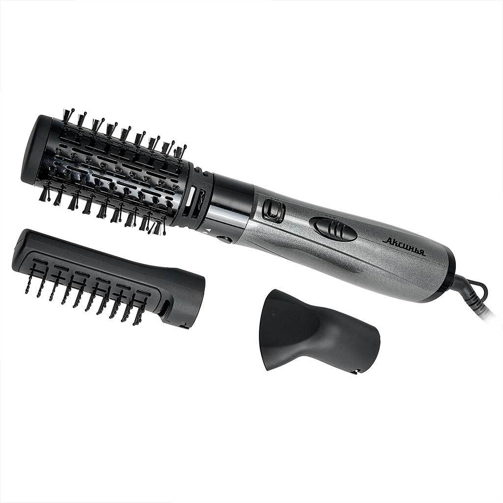 Фен-щетка Аксинья КС-721В серый с черным