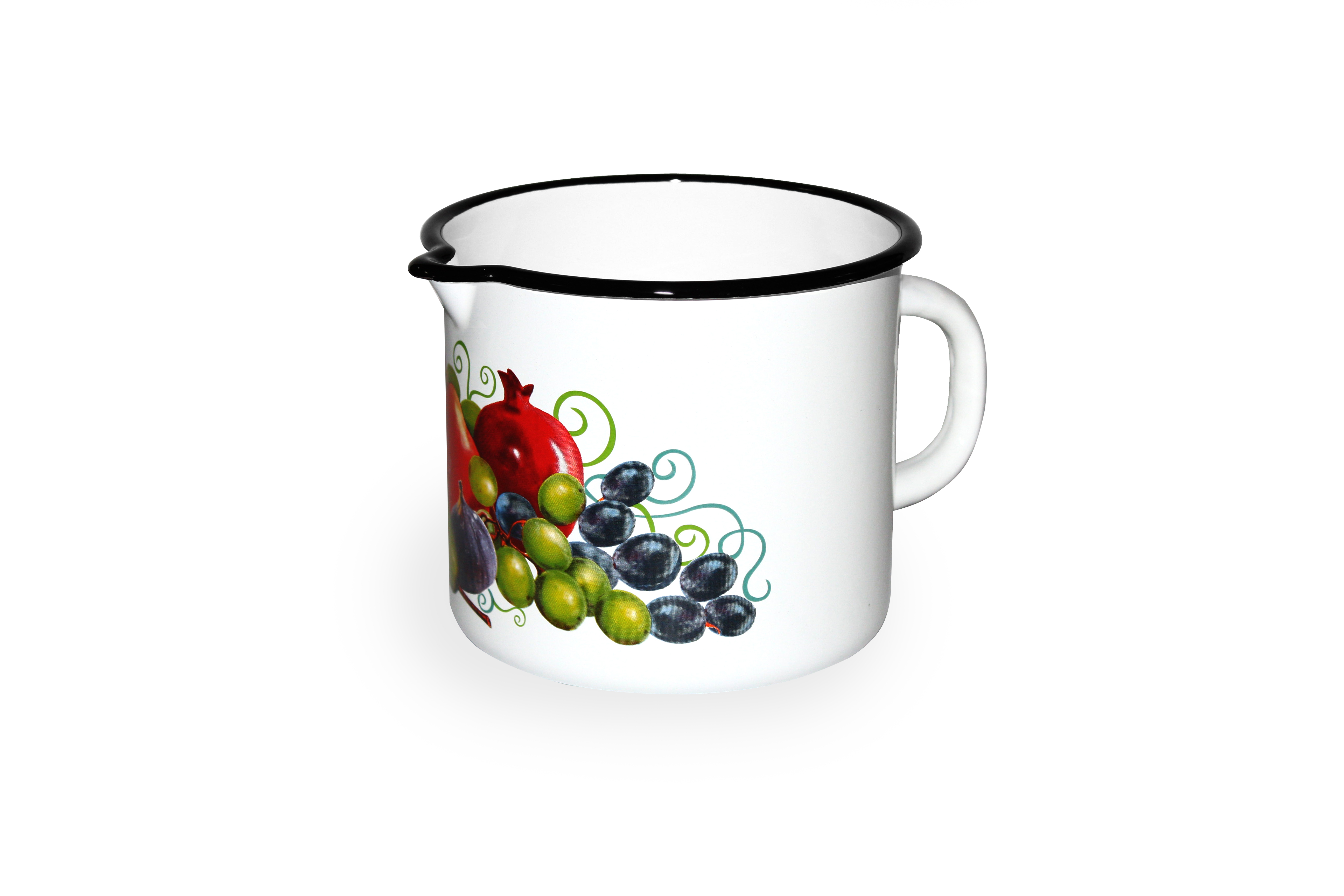 Кружка эмал 1,0л с рис, с нос, б/крыш (белая) Восточные дары 40104-072/4