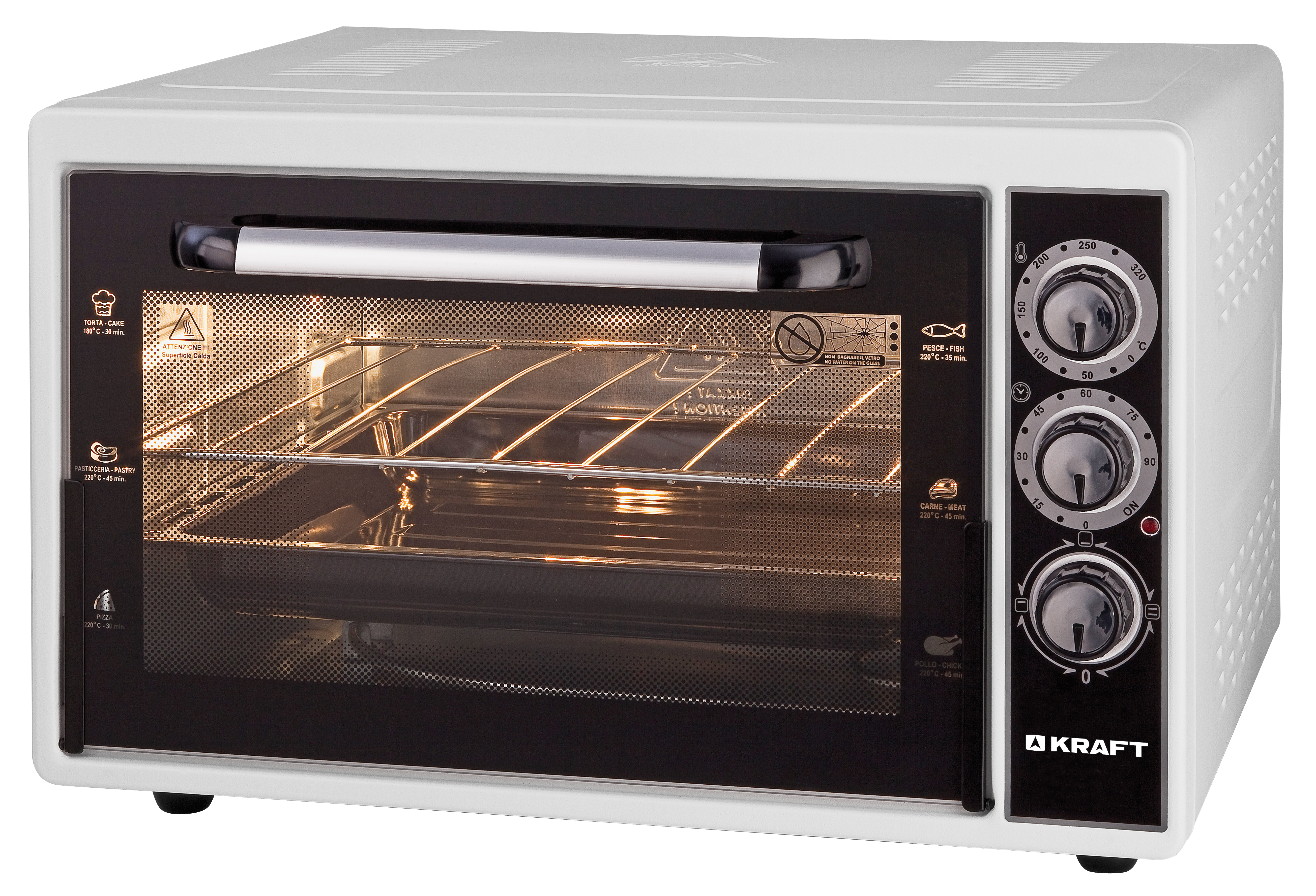 Электропечь KRAFT KF-MO3801W белый