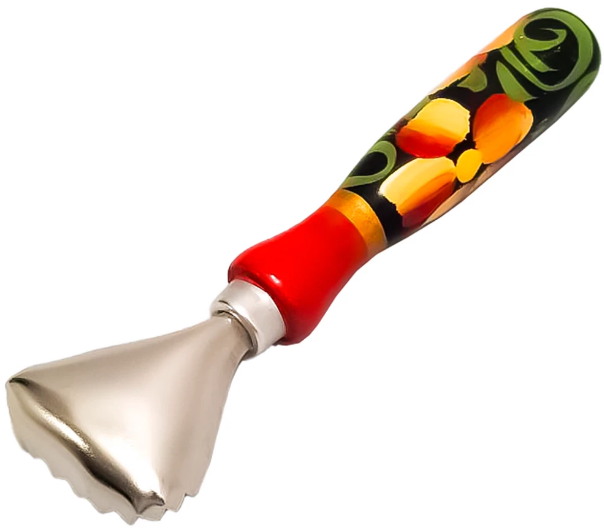 Рыбочистка металлическая с хохломской росписью