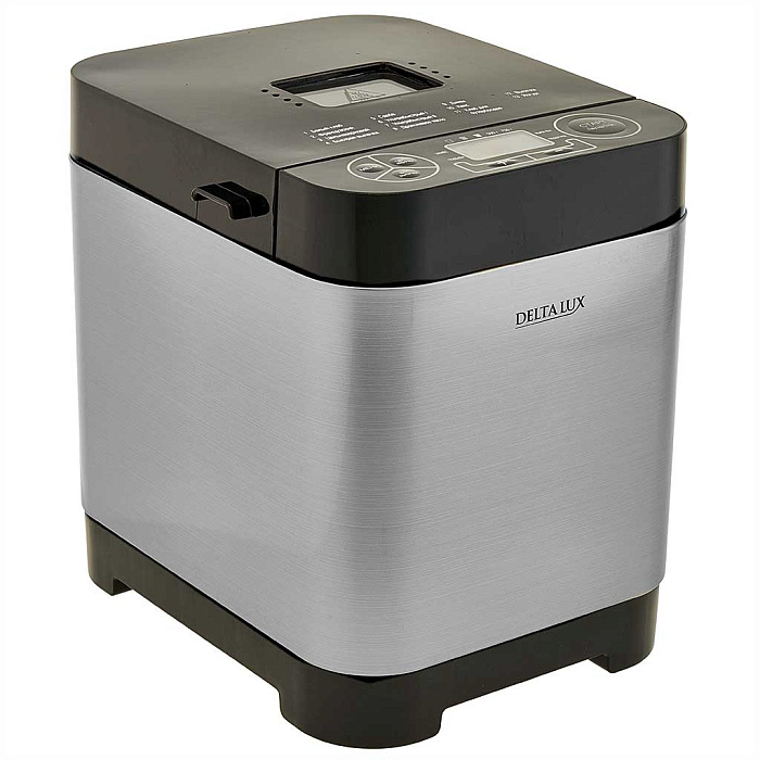 Хлебопечь DELTA LUX DL-8008B серебристая с черным