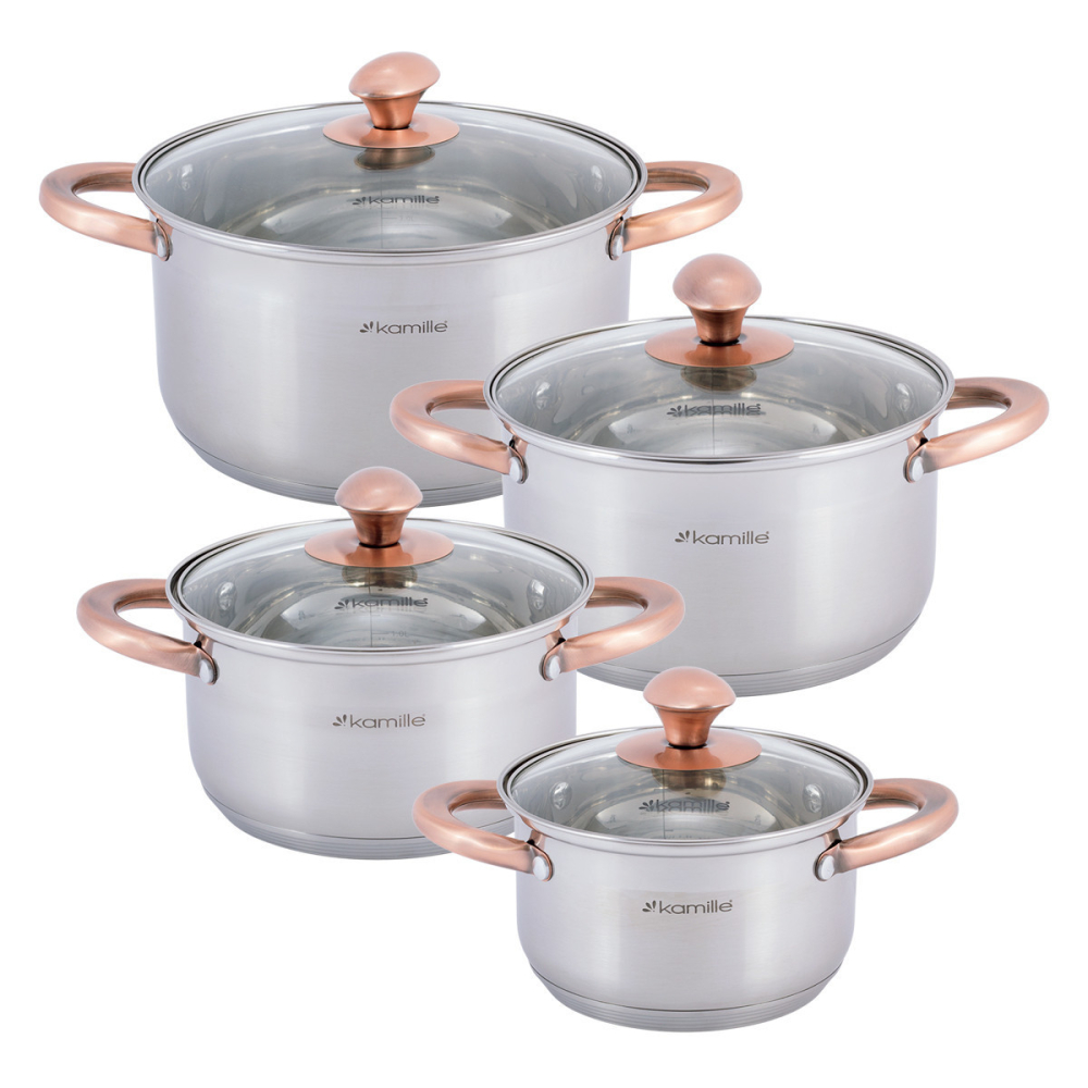 Набор посуды Kamille 8пр.КМ-4937 1,5 л; 2 л; 3 л; 5 л