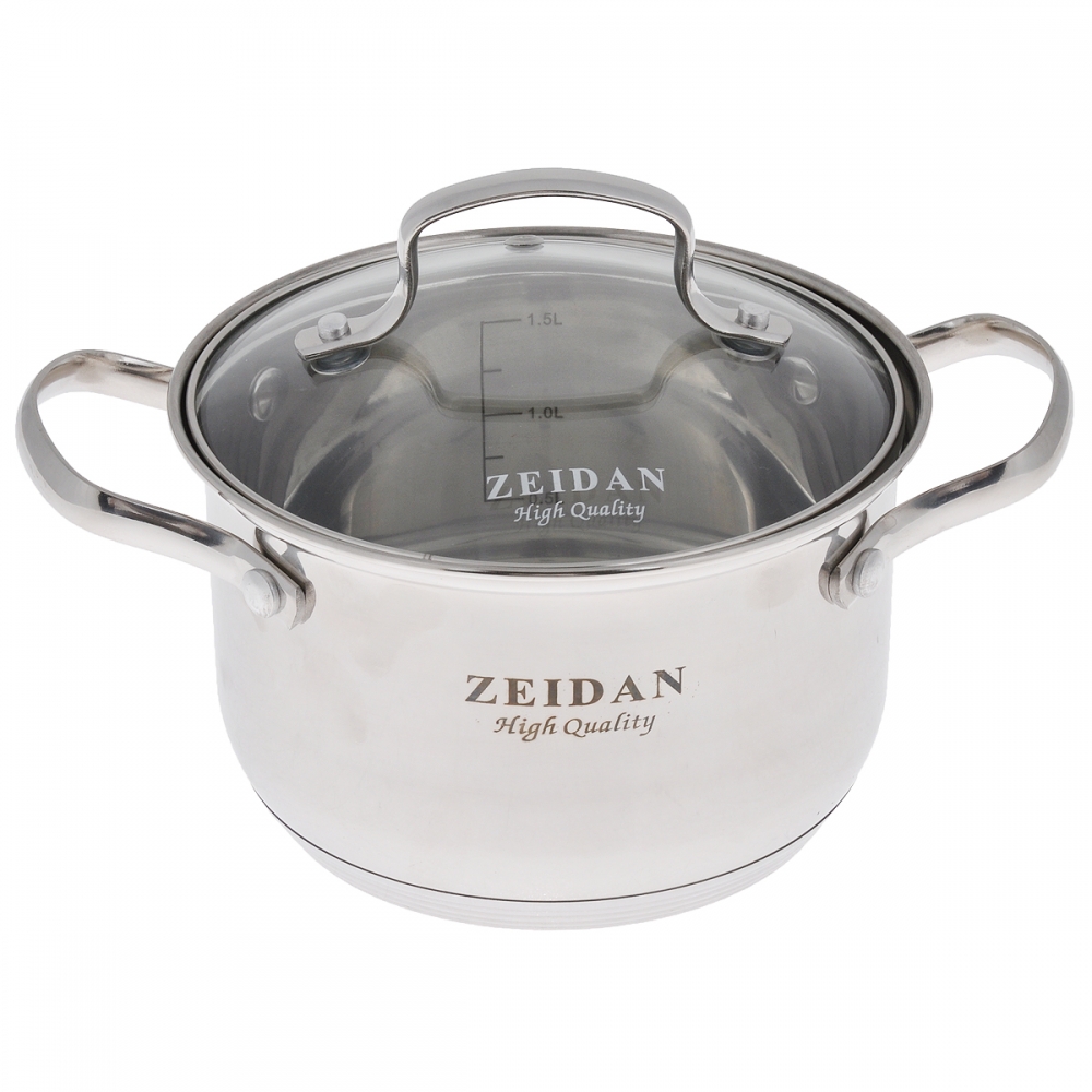 Кастрюля Zeidan Z-50245- 5,1 л со стеклянной крышкой