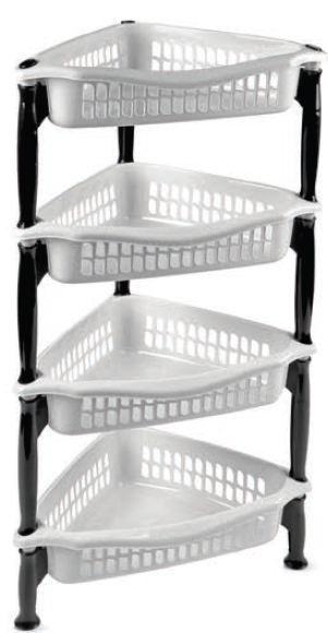 Этажерка угловая 4 секции черное/серебро 04214 Dunya Dogus