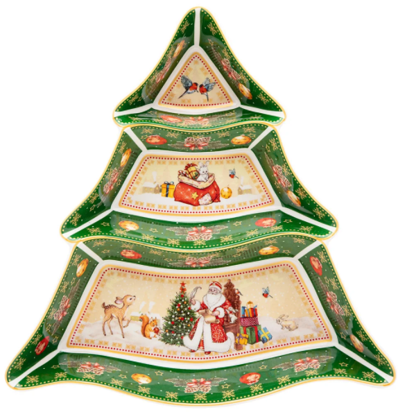 Менажница Lefard Дед Мороз Елка 24х24х3 См Зеленая 85-1750