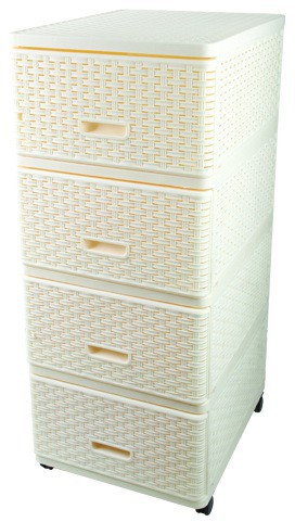 Комод Дуня Пластик Комод Плетеный бежевый 04054