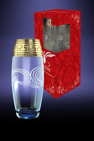 Ваза 26см "Греческий узор" Гусь-Хрустальный GE03-3966