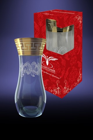 Ваза Греческий узор Гусь-Хрустальный GE03-3737НГ