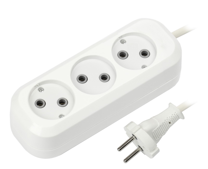 Удлинитель Smartbuy, 3 гнезда 3 метра 10А/2,2кВт без заземления ПВС 2х1,0 (SBE-10-3-03-N)