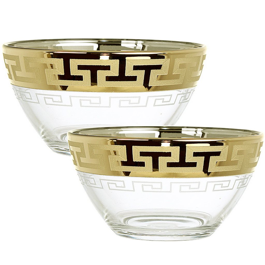 Набор салатников 2шт Гусь Хрустальный Греческий узор GE03-1542