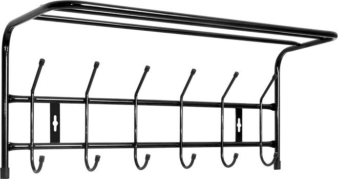 Вешалка с полкой настенная металлическая Ника ВП6 черный