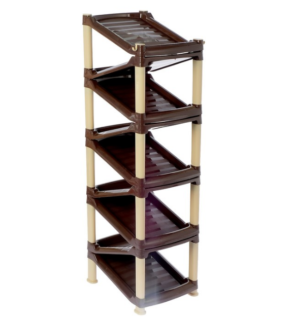 Этажерка для обуви 9 полок 0809 "Мега зигзаг" коричнево-бежевый Dunya Dogus