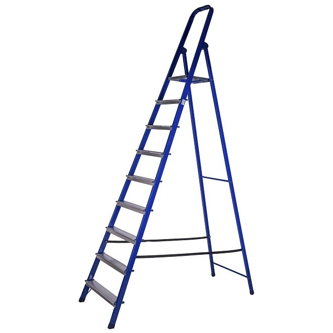 Стремянка Stairs CS09 9 ступ. Стальная с алюмин. ступенями