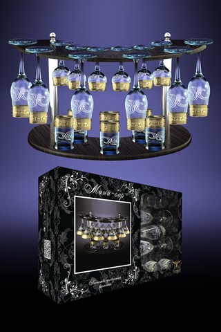 Набор бокалов 19пр "Греческий узор" Гусь-Хрустальный GE03-160/164/837-БС