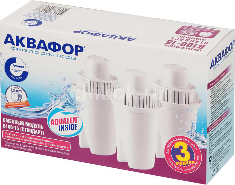 Сменный картридж В100-15 (Стандарт) комплект 3шт. Аквафор