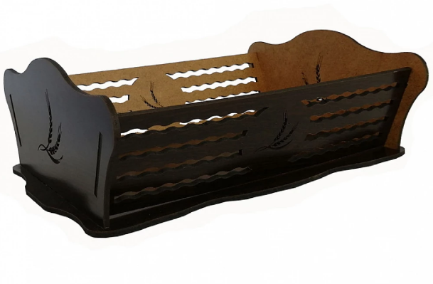 Сухарница 25,5×16,4×8,5 см резная А-1 Мокко