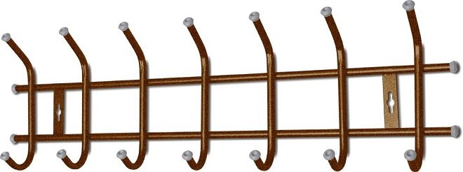 Вешалка настенная Ника ВНТ7 680*215мм 7 крючков Медный Анти