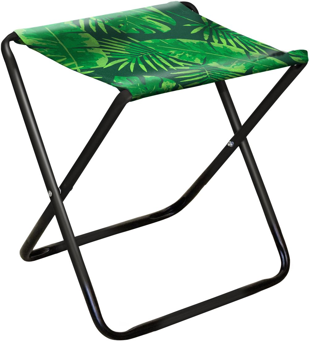 Стул складной Ника ПС/2 с тропическими листьями на темном