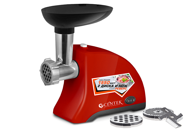 Мясорубка Centek CT-1609 Red, красный