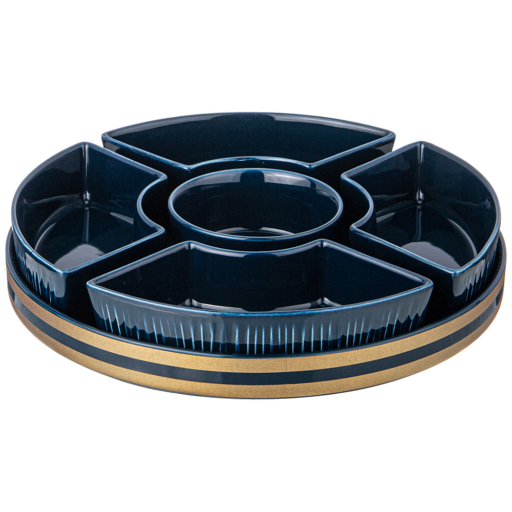 Менажница Lefard Herbal 5 Секции На Подставке Синяя 42-497