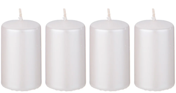 Набор Свечей Adpal Из 4 Шт 7*4 См Жемчужный. 348-862