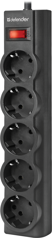 Сетевой фильтр Defender ES largo 3.0 м 5 розеток черный