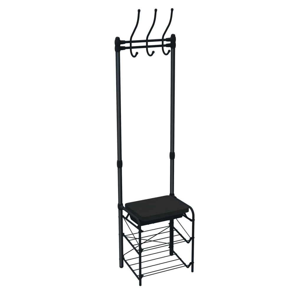 Вешалка напольная в прихожую Ника ВПШ3/Ч-К Черный/Матовый