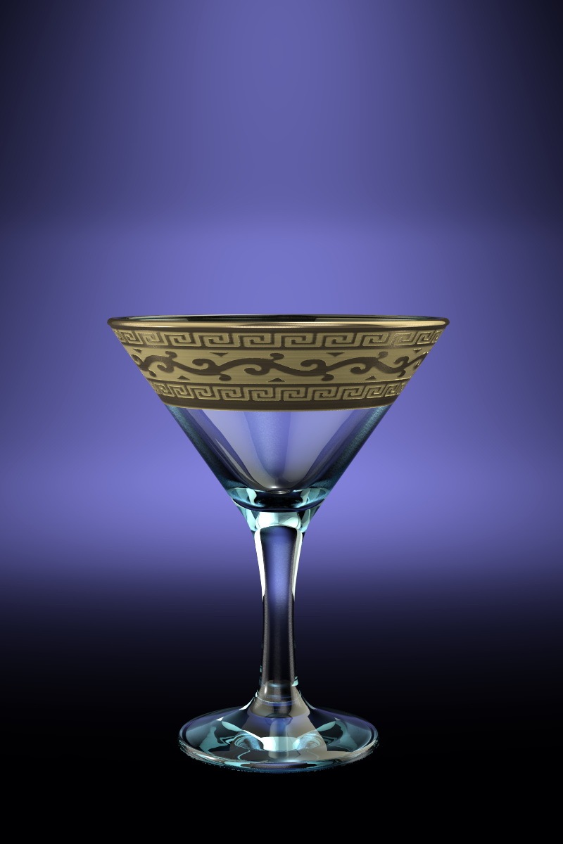 Бокалы для мартини 170мл декор с рисунком Версаче Гусь-Хрустальный GE08-410