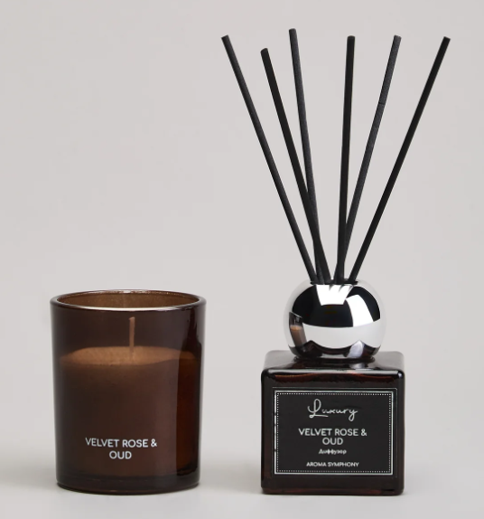 Набор Ароматический Luxury Свеча В Стакане 6*7,5 См И Диффузор 70 Мл Velvet Rose&oud 605-122